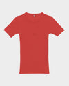 BASERANGE 25 Early Spring French Organic Cotton Hollow Heart Short Sleeve T-shirt BAS-TOHS-RB-SP25-MY RED